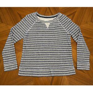 Vintage Lou & Grey Striped Blue White Cotton Sweatshirt, Size XS, EUC